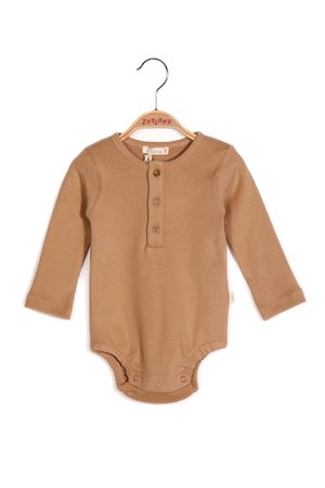 Baby Cotton Bodysuit with Wooden Buttons