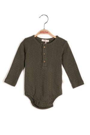 Baby Cotton Bodysuit with Wooden Buttons