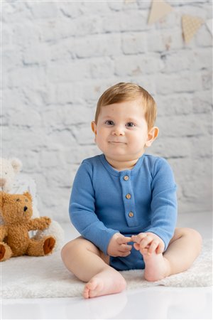 Baby Cotton Bodysuit with Wooden Buttons