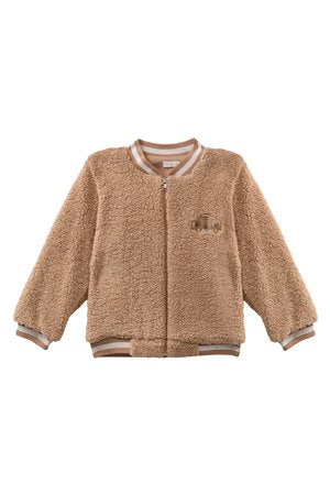 Baby Boy Plush Jacket with Embroidered Details
