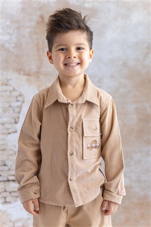 Baby Boy Embroidered Corduroy Shirt