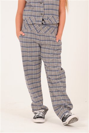 Girls' Patterned Wide-Leg Trousers