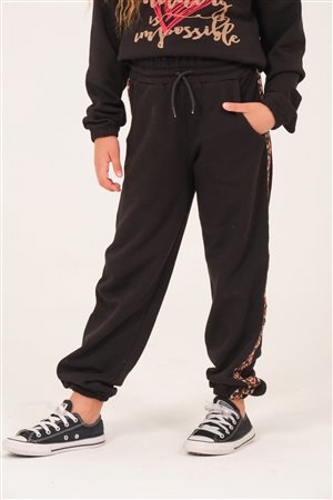 Young Girls’ Sweatpants with Striped Detail