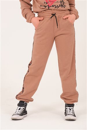 Young Girls’ Sweatpants with Striped Detail
