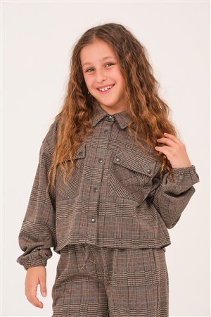 Girls’ Plaid Pattern Jacket