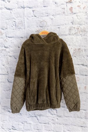 Unisex Kids’ Quilted Plush Sweatshirt