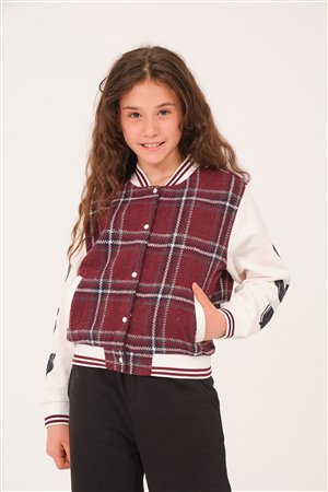 Girls’ Plaid College Jacket