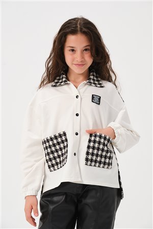 Girls’ Houndstooth Pattern Shirt