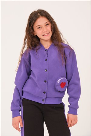 Young Girls’ Tweed Hooded Vest with Pocket Detail