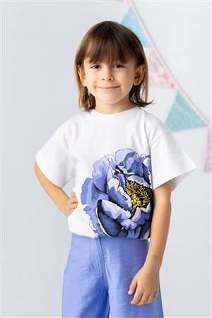 Girl'S Rose Printed T-Shirt