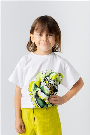 Girl'S Rose Printed T-Shirt