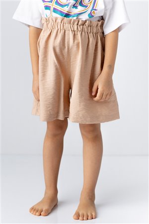 Girl'S Belted Ruffle Detail Woven Shorts