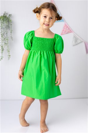 Girl'S Balloon-Sleeved, Gipeli Woven Dress