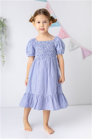 Girl'S Striped Gipeli Woven Midi Dress