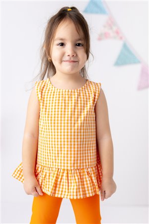 Girl'S Checkered Woven Blouse