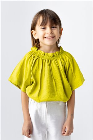 Girl'S Woven Viscose Plain Blouse