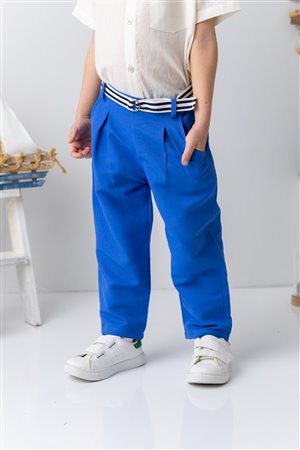 Baby Boy Gabardine Trousers With Belt