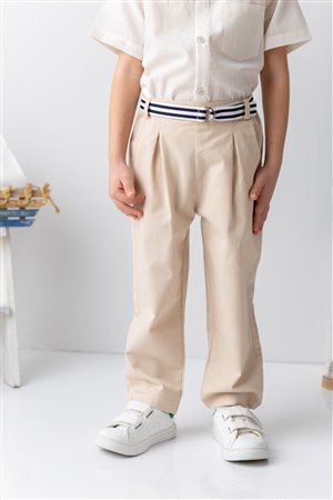 Baby Boy Gabardine Trousers With Belt