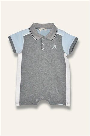 Baby Boy Polo Collar Piqué Romper