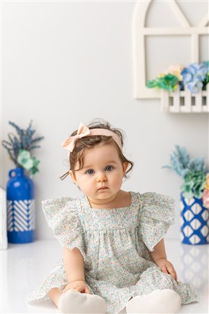 Baby Girl Flower Patterned Ruffled Dress