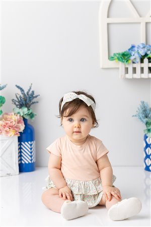 Baby Girl Bandana, Ruffle, Snap-On Body