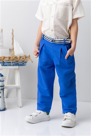 Boys' Gabardine Trousers With Belt