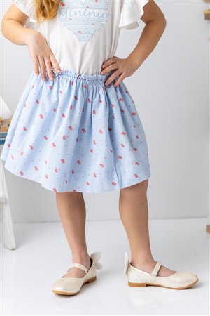 Girl'S Double-Sided Coral Pattern Skirt