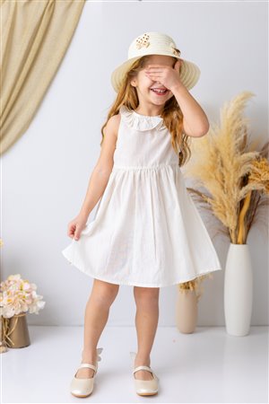 Girl'S Dress With Ruffled Collar