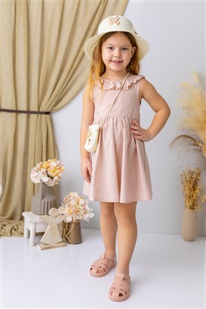 Girl'S Dress With Ruffled Collar