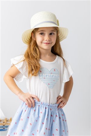 Girl'S Heart Embroidered T-Shirt