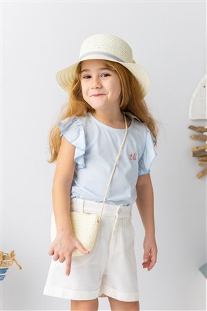 Girl'S Ruffled Sleeve T-Shirt