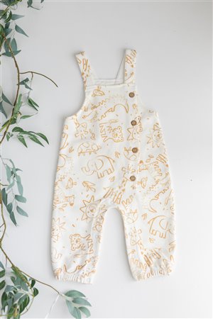 Baby Boy Animal Patterned Overalls