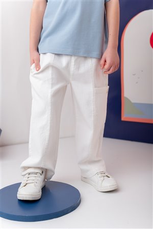 Boys' Pants With Pocket Detail And Elastic Waist