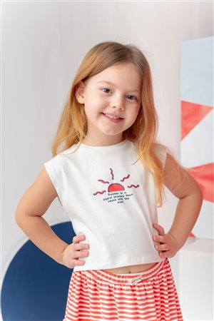 Girl'S Hawaiian Print Sleeveless T-Shirt