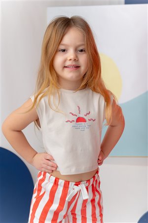 Girl'S Hawaiian Print Sleeveless T-Shirt