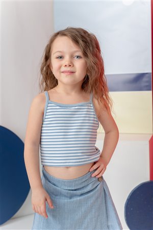 Girls' Crop Striped Tank Top