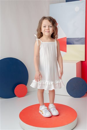 Girl'S Ruffled Strappy Dress