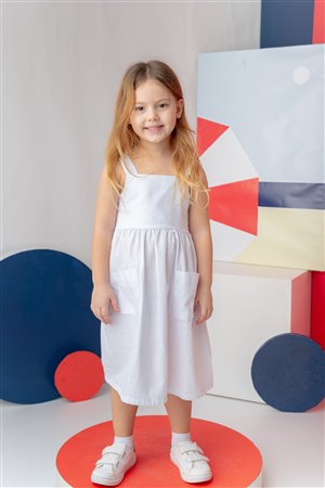 Girls' Sleeveless Midi Dress With Pockets