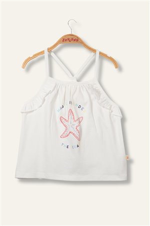 Girl'S Paradise Print Sleeveless T-Shirt