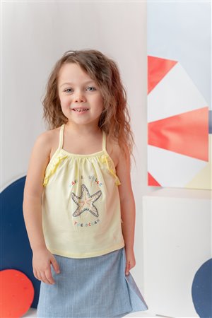 Girl'S Paradise Print Sleeveless T-Shirt