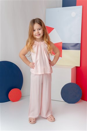 Girls' Sleeveless Blouse And Pants Set