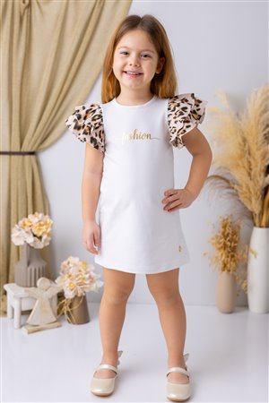 Girl'S Dress With Ruffled Sleeves