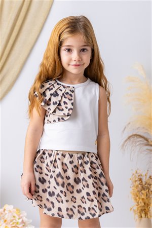 Girl'S Leopard Print Ruffle Detail Blouse