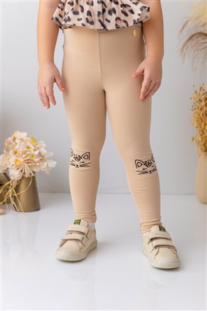 Girls' Long Leggings With Embroidered Details