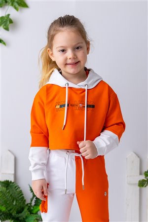 Girls' Hooded Crop Sweatshirt