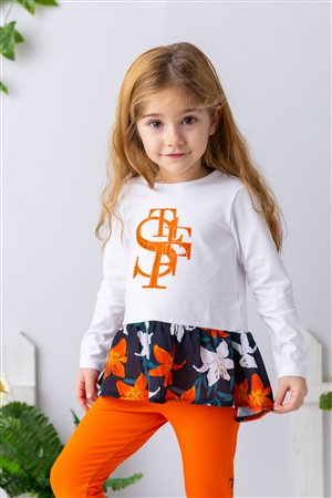 Girl'S Long-Sleeved Blouse With Rhinestone And Ruffle Details