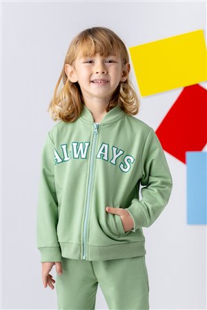 Unisex Kids Embossed College Jacket