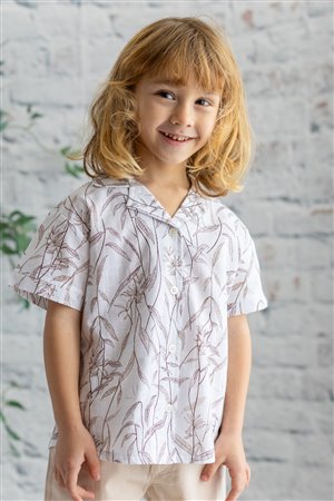 Boys' Leaf Pattern Woven Shirt