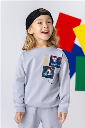 Boys' Space Print Basic Sweatshirt