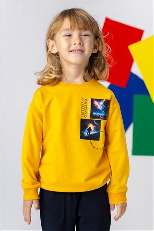 Boys' Space Print Basic Sweatshirt